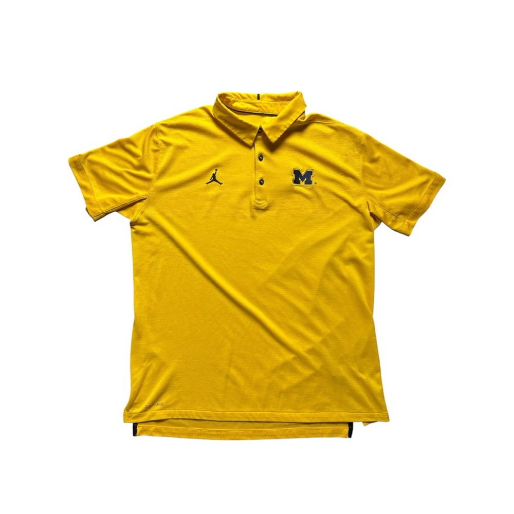 Jordan Yellow Michigan Polo Golf Shirt